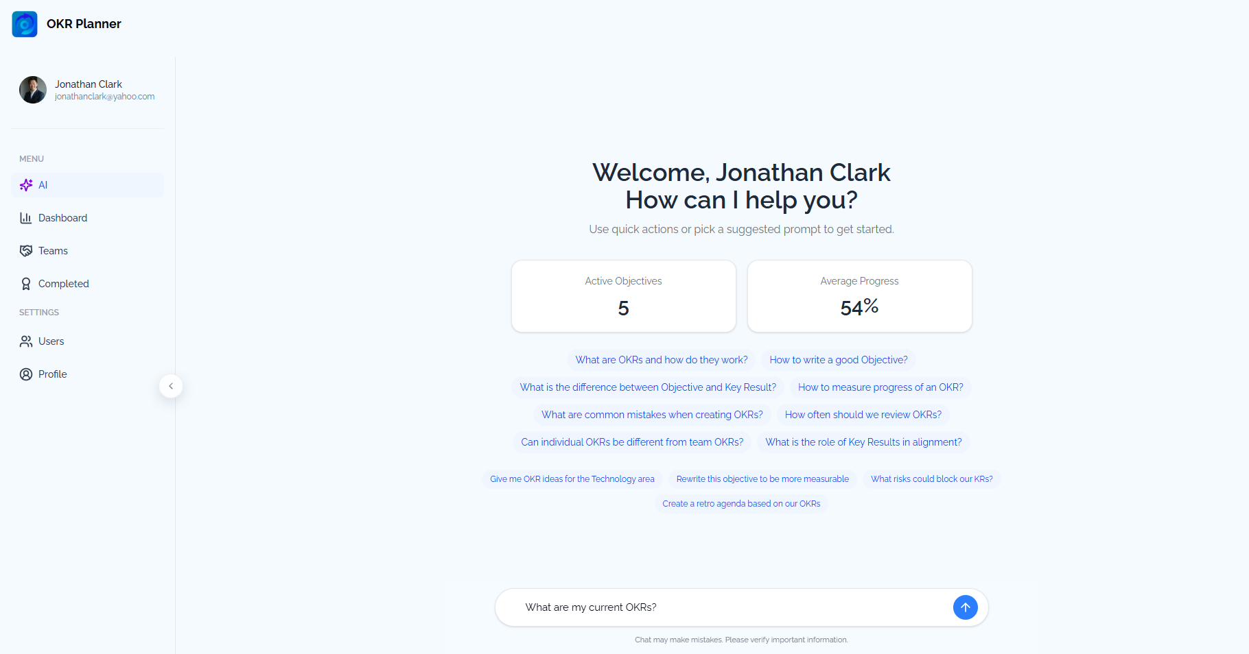 AI home with quick prompts